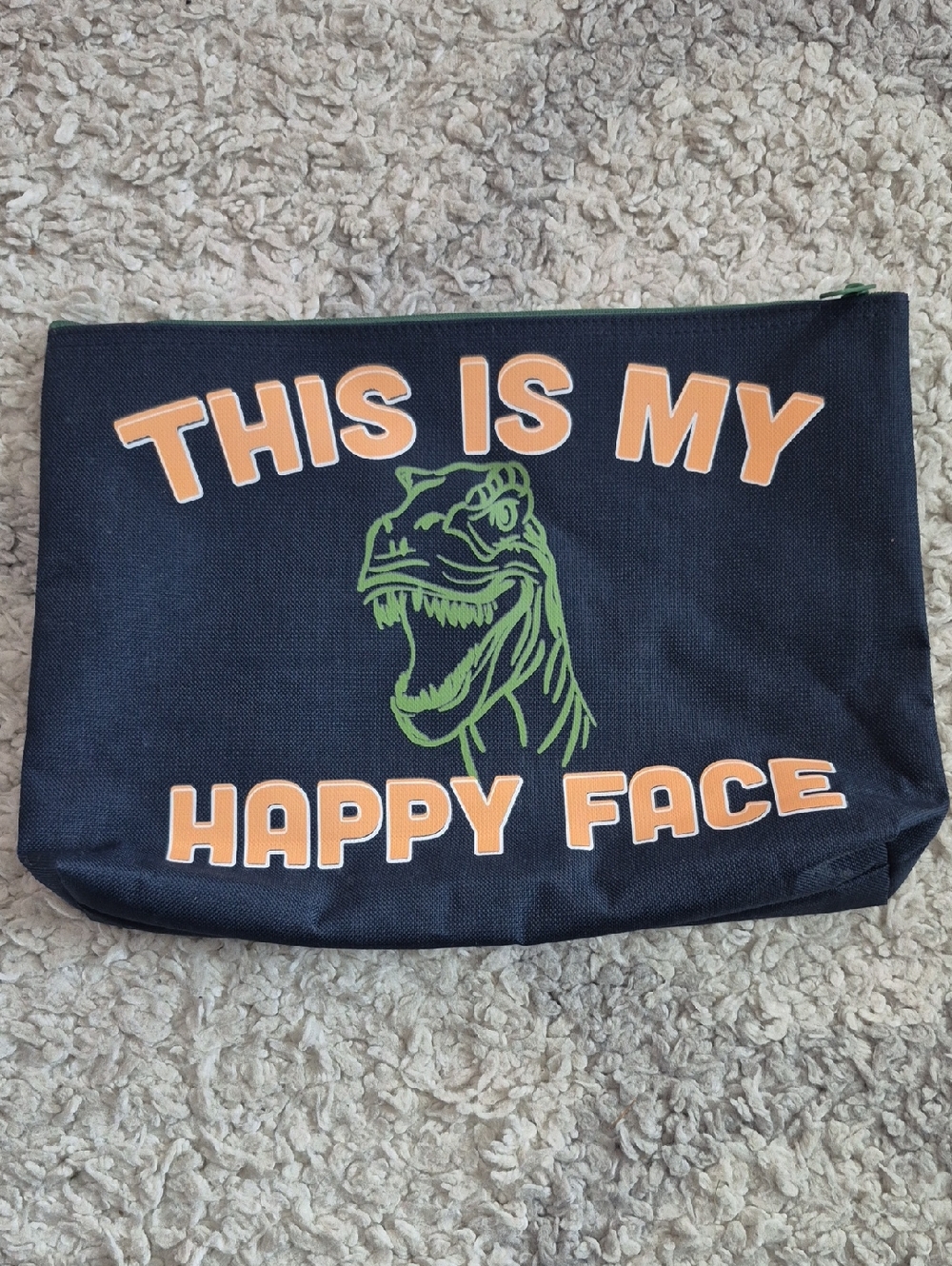 thirty-one Navy Dino Accessory Pouch with Orange Text